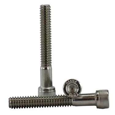 Imagem de Parafusos de cabeça de soquete de aço inoxidável 1/4-20 x " (1,27 cm a 7,62 cm disponíveis), rosca completa, unidade sextavada, aço inoxidável 18-8, rosca grossa, 1/4-20 x 1-3/4"