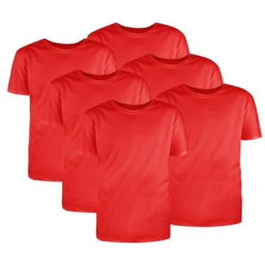 Imagem de Kit Com 6 Camisetas Básicas Algodão Vermelha Tamanho G - Mc Clothing