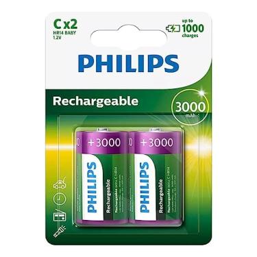 Imagem de Pilha Recarregável Philips Media C Com 02 Unidades 1.2V +3000 HR14