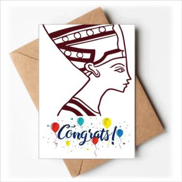 Imagem de DIYthinker Egito Totem Side Portrait Cartões de Casamento Fresco Parabéns Envelopes Saudações