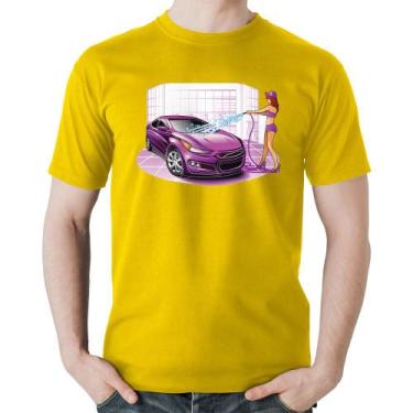Imagem de Camiseta Algodão Lava Jato Carro Roxo - Foca Na Moda