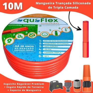 Imagem de Mangueira AquaFlex 10m + Esguicho Tramontina - Resistente