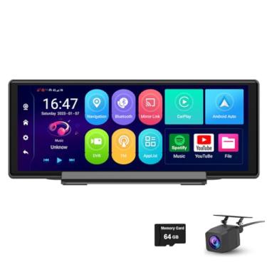 Imagem de XRC TECH 4G Network Car Dashboard Carplay & Android Auto Dash Cam Android 13.0 Oversized Espelho Retrovisor com 10,3" IPS Touch Wide Screen Car Dvr WiFi GPS Navi Bluetooth Music Dual Lens FHD 1080P