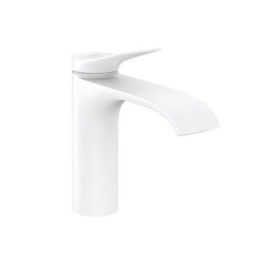 Imagem de hansgrohe Vivenis Modern Torneira para pia de banheiro com 1 manípulo, 18 cm de altura, em branco fosco, 75020701