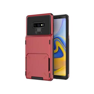 Imagem de YOGISU Capa carteira com compartimentos para cartões para Samsung Galaxy S10 S22 S21 S20 A7 2018 A750 S8 S9 Capa para Samsung A750 A7 2018 S9 Plus Note 9, vermelha, para Samsung Note 9