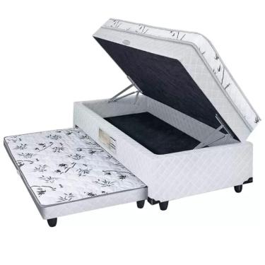 Imagem de Conjugada Baú Espuma Dupla Solteiro Com Auxiliar Poliester