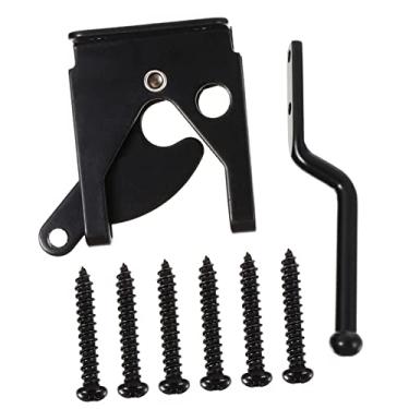 Imagem de Gadpiparty 1 Conjunto Manchas de ferro de cerca trava da porta travas para piscina aproveitar fechadura de portão de cerca de madeira alavanca de gravidade para cerca de madeira Coluna