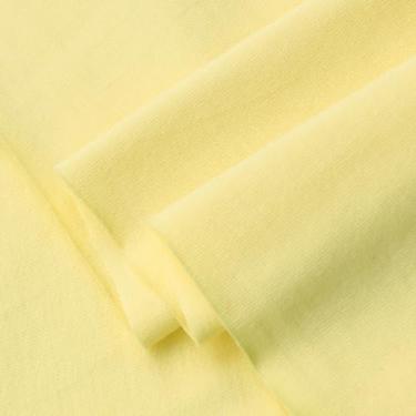 Imagem de Verão algodão malha tecido liso roupas bebê BJD camiseta manga curta moletom fino (15 amarelo, cortado por metro)