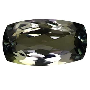 Imagem de Forma de almofada certificada AIG de 1,49 ct (10 x 5 mm) pedra preciosa solta natural tanzanita azul esverdeada não aquecida, Large, pedra preciosa, Tanzanita