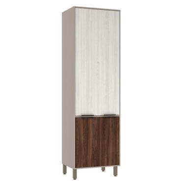 Imagem de Paneleiro Simples 70cm 4 Portas Stylo Luciane Móveis Cinammon-teka ártico-escarlate