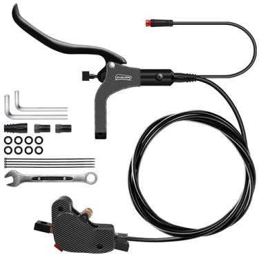 Imagem de DYISLAND LD-200 - Conjunto de travões de disco hidráulico de 2 pistões para bicicleta elétrica, kit de travão hidráulico de 2 pinos, kit de travão hidráulico com ferramentas de montagem e parafusos