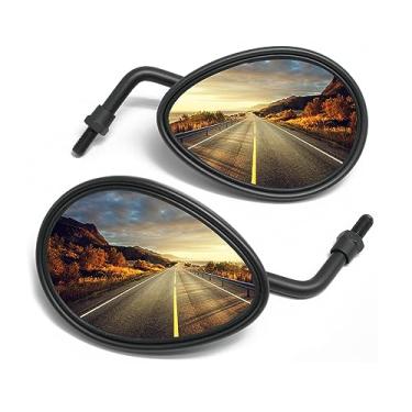 Imagem de Espelhos de motocicleta, acessórios de espelho retrovisor de 10 mm cromado para Indian Chief Classic Chieftain 2014-2022 Roadmaster Scout Bobber (preto)