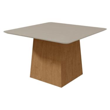 Imagem de Mesa Lopas 1,30 Nevada Plus com Tampo Canto Copo Amendoa Clean/off White