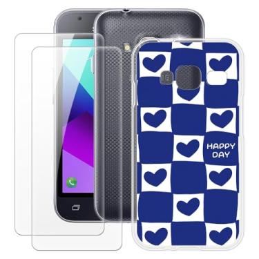 Imagem de MILEGOO Capa para Samsung Galaxy J1 Mini Prime + 2 peças protetoras de tela de vidro temperado, capa de TPU de silicone macio à prova de choque para Samsung Galaxy V2 (4 polegadas)
