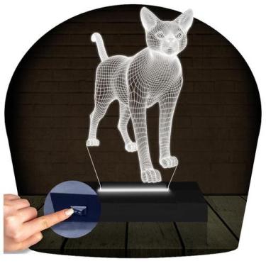 Imagem de Luminária Led 3D Gato Abajur 1 - 3D Fantasy