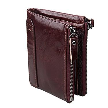 Imagem de Carteira masculina de couro, porta-cartão de crédito, bolso para moedas, carteira com proteção RFID, G, tamanho �nico