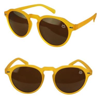 Imagem de Óculos Sol Masculino Polarizado UVB‑400 Amarelo Redondo Tendencia Verao com Case Estojo Pemium Original Orizom Urban Casual Presente Homem