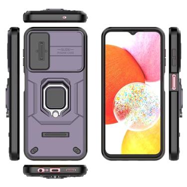 Imagem de Kukoufey Capa de suporte compatível com Samsung Galaxy A14 5G, com capa de lente de câmera deslizante compatível com Samsung SM-A145F/DSN Galaxy A14 4G / SM-A145M/DS SM-A146U1/DS SM-A146P/DSN capa