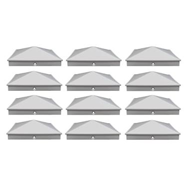 Imagem de Verdadeiro 6x6 (155 mm x 155 mm) Tampa de poste de vinil pirâmide de plástico com furo pré-perfurado preto ou branco várias quantidades para verdadeiros postes de vinil reais de 15 cm x 15 cm (12,