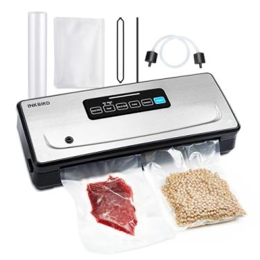 Imagem de INKBIRD Máquina seladora a vácuo, seladoras a vácuo de alimentos com armazenamento de rolo, úmido/seco/pulso/vedação/vasilha, modos de 5 alimentos com sistema de vácuo externo, máquina de selagem a