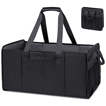 Imagem de Bolsa tote extra grande - Bolsa sacola utilitária de praia à prova d'água dobrável à prova de areia organizador de porta-malas de carro dobrável para viagem praia piscina - Bolsa de compras reutilizável de cesta de lona portátil resistente