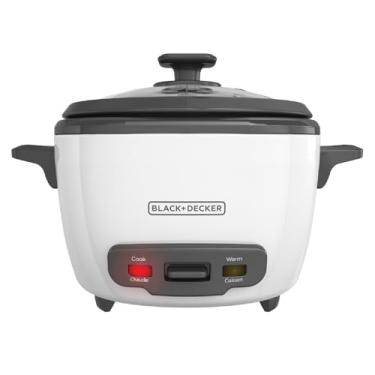 Imagem de BLACK+DECKER Panela de arroz com 16 xícaras, 8 xícaras de arroz cru, cesta fumegante, tigela antiaderente removível, um toque, mantenha aquecido