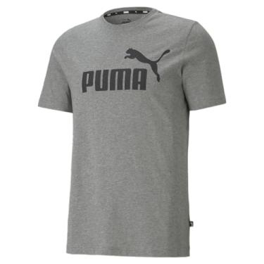 Imagem de PUMA Camiseta masculina com logotipo Ess, Cinza médio mesclado, 4G Grande