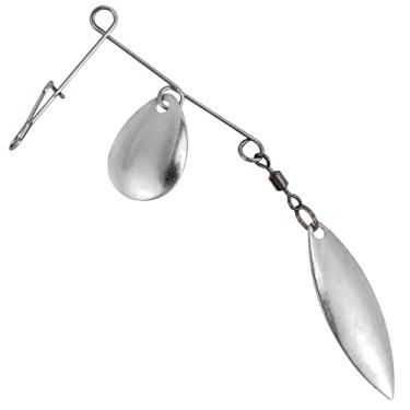 Imagem de Dr.Fish Pacote com 10 iscas giratórias de pesca Colorado Willow Spinner Blades Lure Making Supplies Wire Bass Fishing Lures Spinner Shaft Jig Spinners Making Accessories Silver