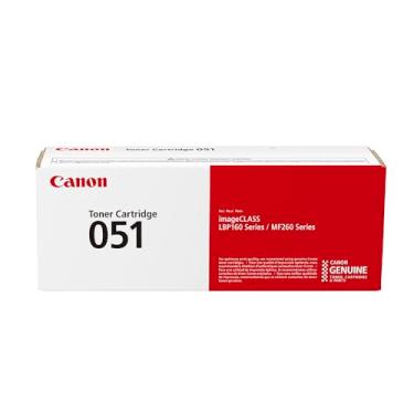 Imagem de Canon Cartucho de toner genuíno 051 preto (2168C001), pacote com 1, para impressora a laser Canon imageCLASS MF264dw, MF267dw, MF269dw, LBP162dw, 1 tamanho (padrão toner 051)