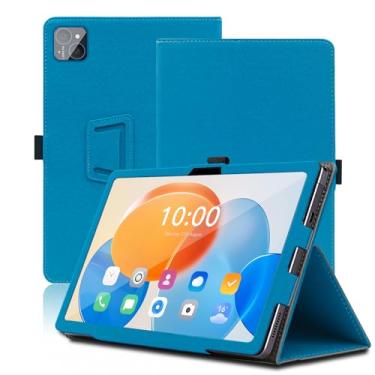 Imagem de Capa para tablet PRITOM Tab 11 10,1 polegadas, PRITOM TAB 11, capa protetora com suporte dobrável com suporte para lápis e alça de pulso, proteção total. (azul claro)