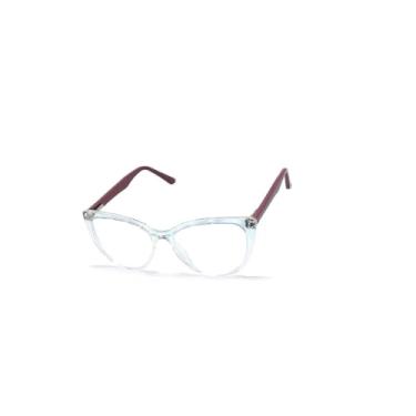Imagem de Óculos Armação Feminino Gatinho Com Lentes Sem Grau Aa-6608 (Transparente)