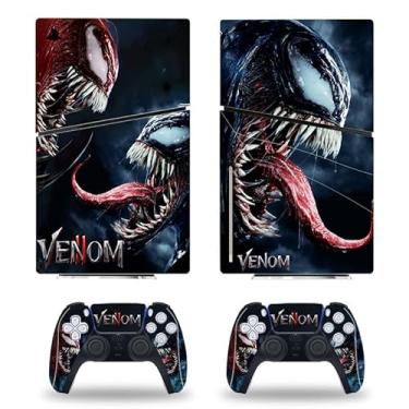 Imagem de JOCHUI Adesivo de vinil para console Skin Super Hero compatível com PS5 Slim Disk Console Controllers Wrap Skins Aliens