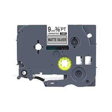 Imagem de IDIK 1PK Fita de etiqueta laminada padrão preta sobre prata mate compatível com Brother P-Touch TZe-M921 TZM921 TZeM921 (9 mm x 8 m)