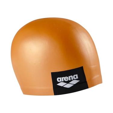 Imagem de Arena Touca de natação unissex de silicone moldado com logotipo adulto para natação intensiva, arraste reduzido, durável, sem rugas, laranja rosado