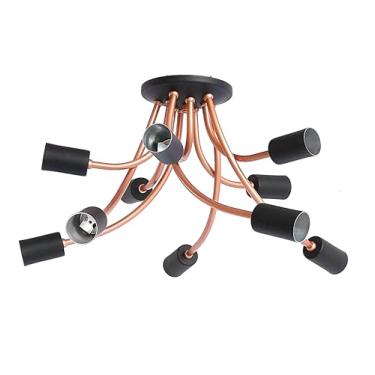 Imagem de Plafon Aranha Cobre/Preto 10 lamp