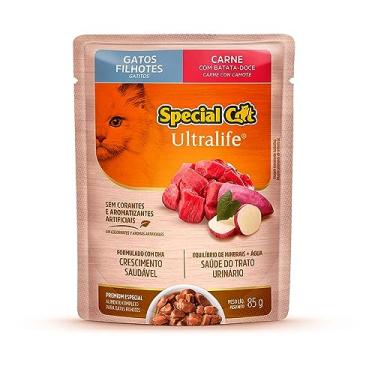 Imagem de Ração Úmida Special Cat Ultralife para Gatos Filhotes Sabor Carne ao Molho 85g