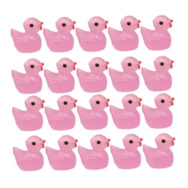 Imagem de WeiLaiKeQi 20x figuras de pato micro paisagem ornamentos conjunto moda presente aniversário diy decoração acessórios resina artesanato patos, ROSA