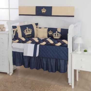 Imagem de Kit com lateral e trança coroa cor  azul marinho - THAIS ENXOVAIS