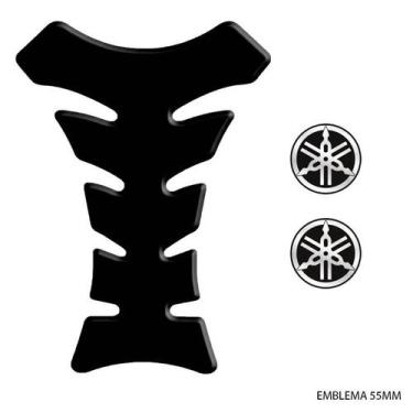 Imagem de Kit Adesivos Moto Tank Pad Black + Emblemas Logo Yamaha 55mm - SPORTIN