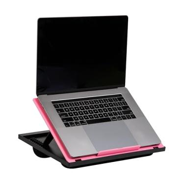 Imagem de Mind Reader Coleção Anchor de mesa ajustável, portátil de 8 posições com almofadas embutidas, rosa