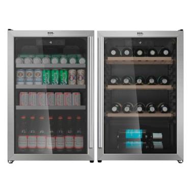Imagem de Kit EOS Beer & Wine: Cervejeira Bierhaus 115L Frost Free ECE130 110V + Adega Champanheira Inox 47 Garrafas com Compressor ECE130A 110V