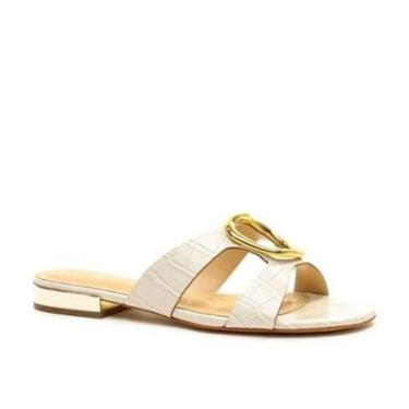 Imagem de Rasteira em Croco Off White Cecconello-Feminino