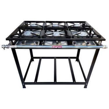 Imagem de Fogão Industrial de Piso 6 Bocas Alta Pressão 30x30cm Itafaz - Itabrás