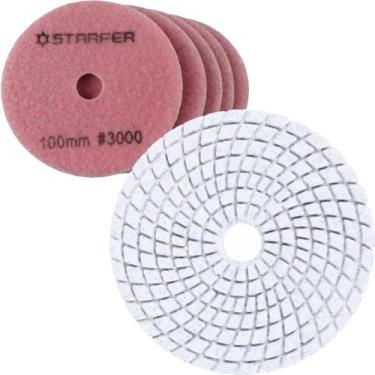 Imagem de Kit 5 Disco de Lixa Diamantada Polir Mármore Granito Porcelanato Marmo