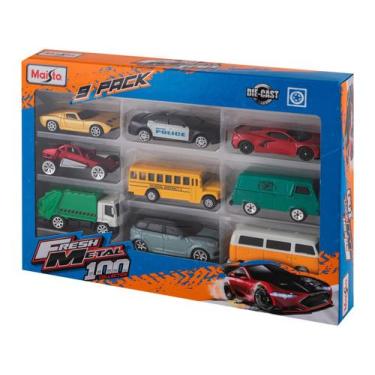 Imagem de Kit Carrinhos 100 Collection Fresh Metal Maisto - 9 Peças