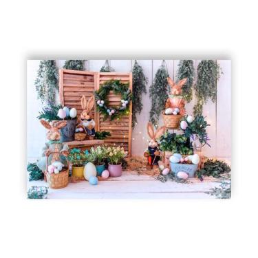 Imagem de Fundo Fotográfico 2,20 x 1,50 -  Cenário Coelhos da Páscoa 002 - Via C