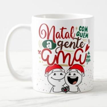 Imagem de Caneca Natal Com Quem A Gente Ama Bonequinhos