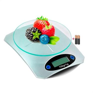 Imagem de Balanca De Cozinha Digital Visor Lcd Redonda De Vidro 10kg - Well Mix