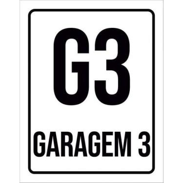 Imagem de Placa Sinalização Ambiente Indicativo G3 Garagem 3 27X35 - Sinalizo