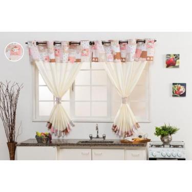 Imagem de Cortina de Cozinha 2,00x1,40 Com Bando Varias Cores  - BOB SHOP BORDAD